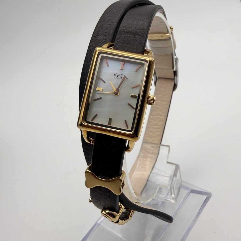 Elegant KEEP Collective Tank TimeKey Watch, Gold-Tone Finish Working New Battery